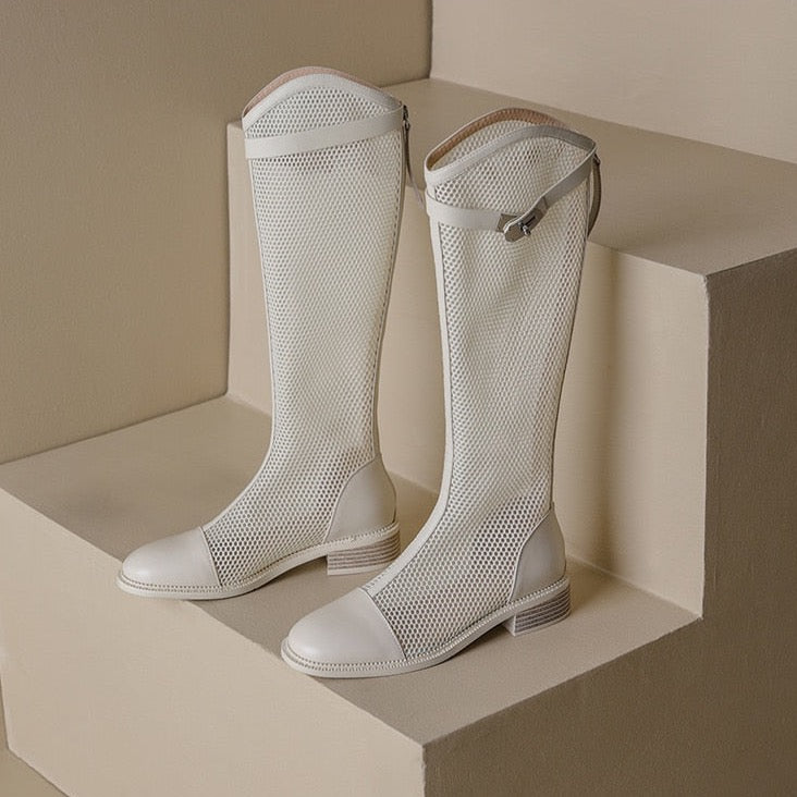 Dani Mesh Knee High Boots - 5 Colors