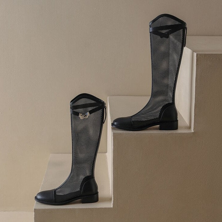 Dani Mesh Knee High Boots - 5 Colors