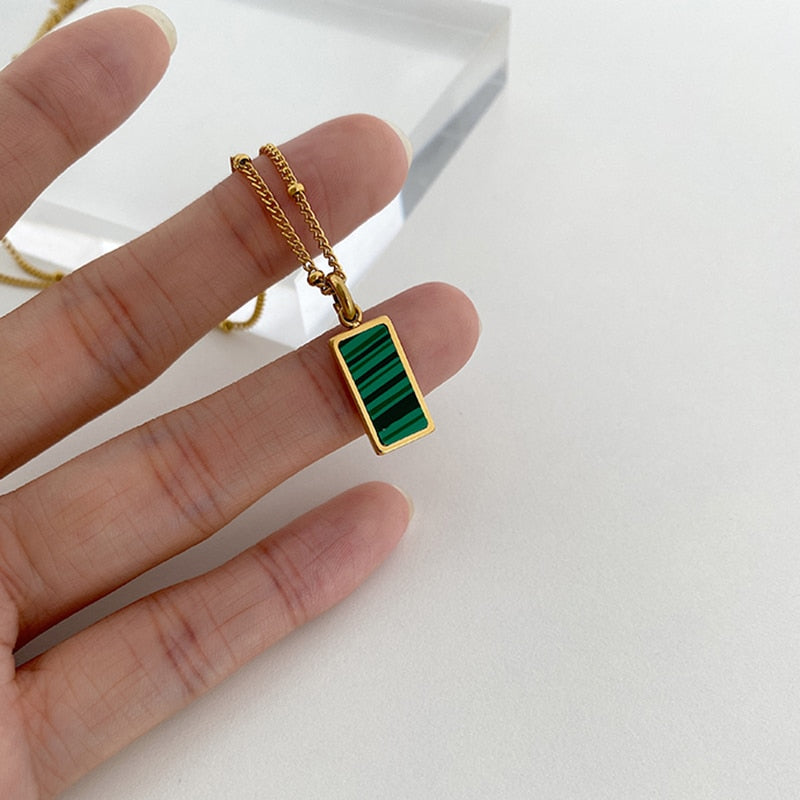 Deana Malachite Abalone Pendant Necklaces - 3 Styles
