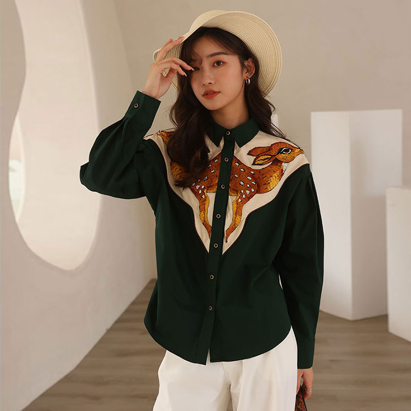 Deer Embroidered Western Shirts - 2 Colors