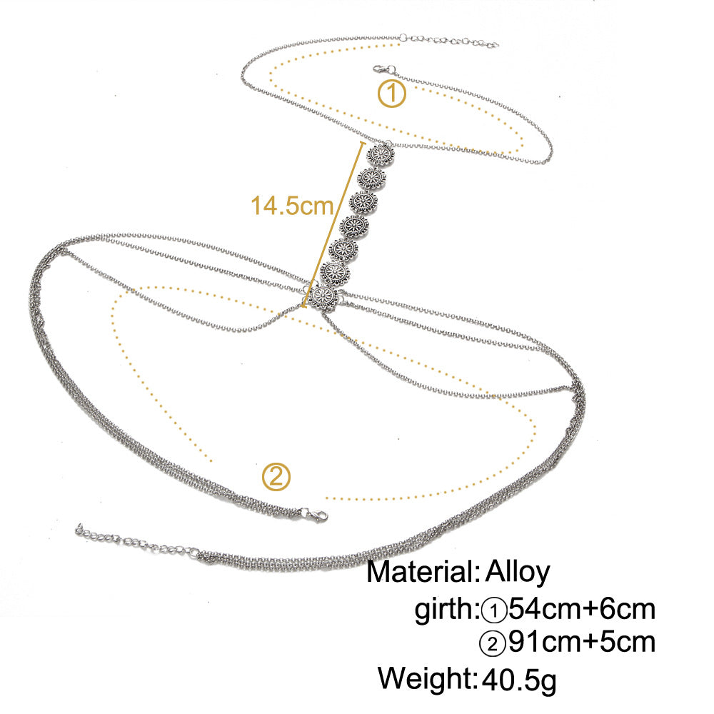 Delilah Sexy Body Chain Necklace - Silver or Gold