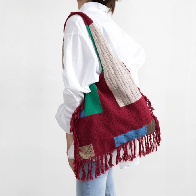 Delilah Tassel Fringe Knit Boho Bags