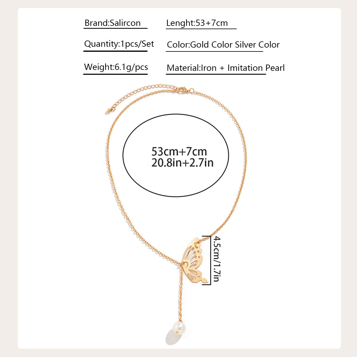 Destiny Butterfly Pendant Clavicle Chain Choker Necklace