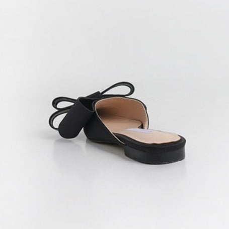 Dianna Silk Satin Pointed Big Bow Tie Slippers - 5 Colors