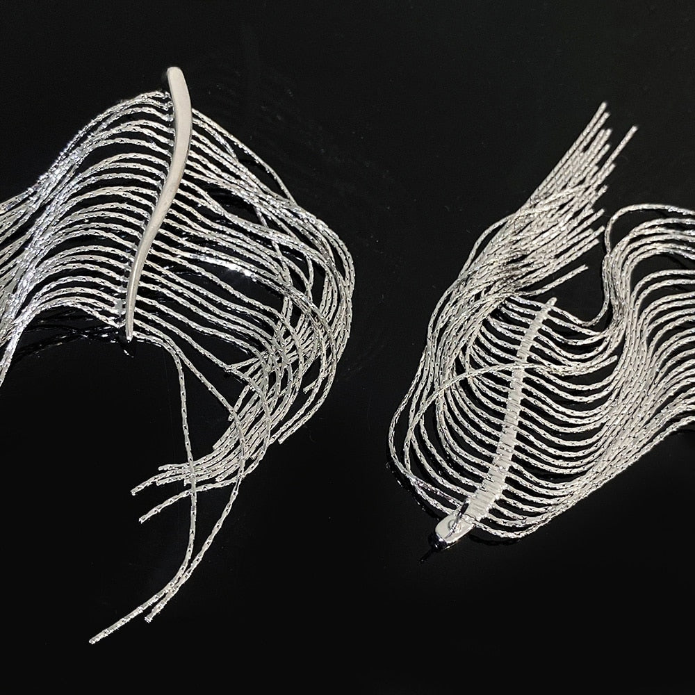 Dolce Willow Tree Drapery Tassel Earrings - Gold or Silver