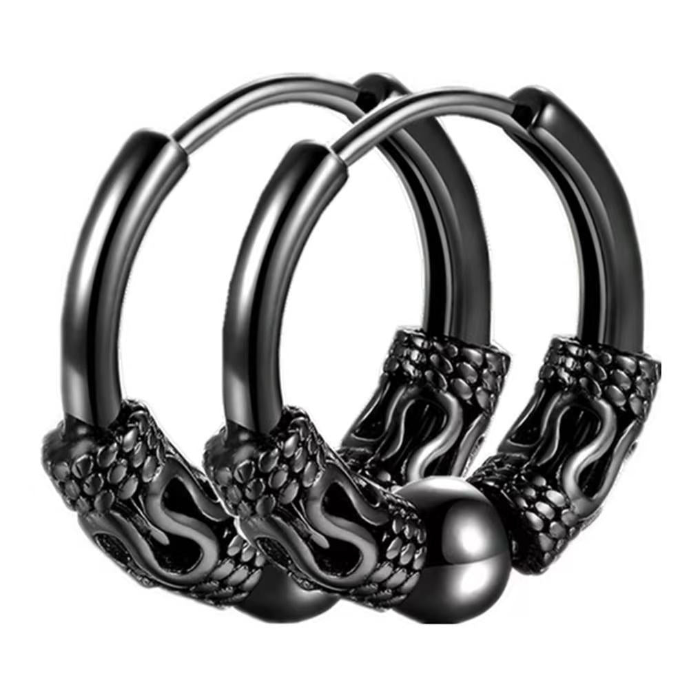 Dragon Scale Punk Hoop Earrings - 3 Styles