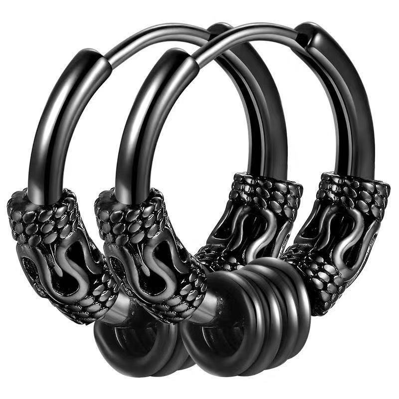 Dragon Scale Punk Hoop Earrings - 3 Styles
