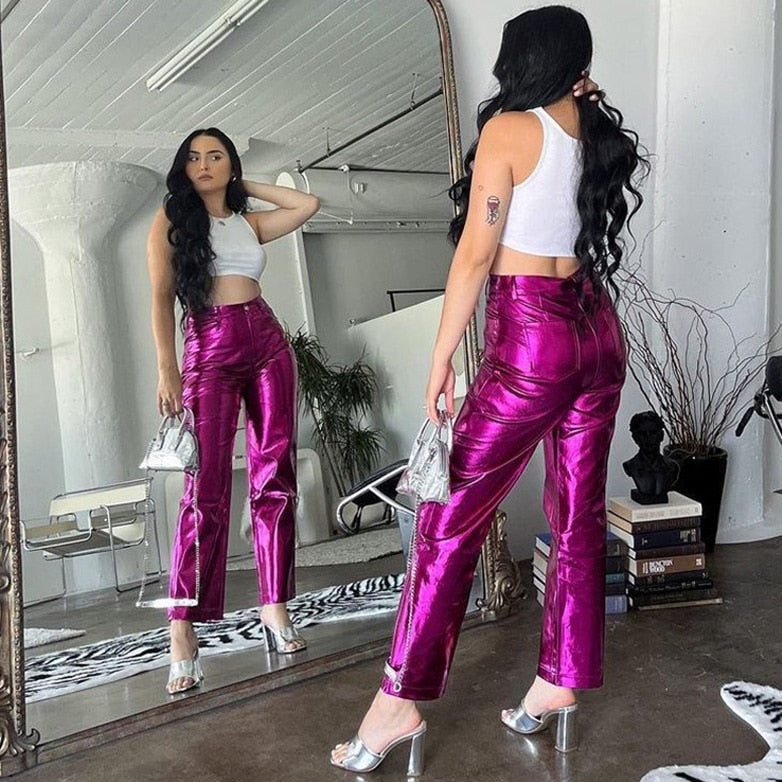 Edina Colorful Metallic Disco Pants - 7 Colors