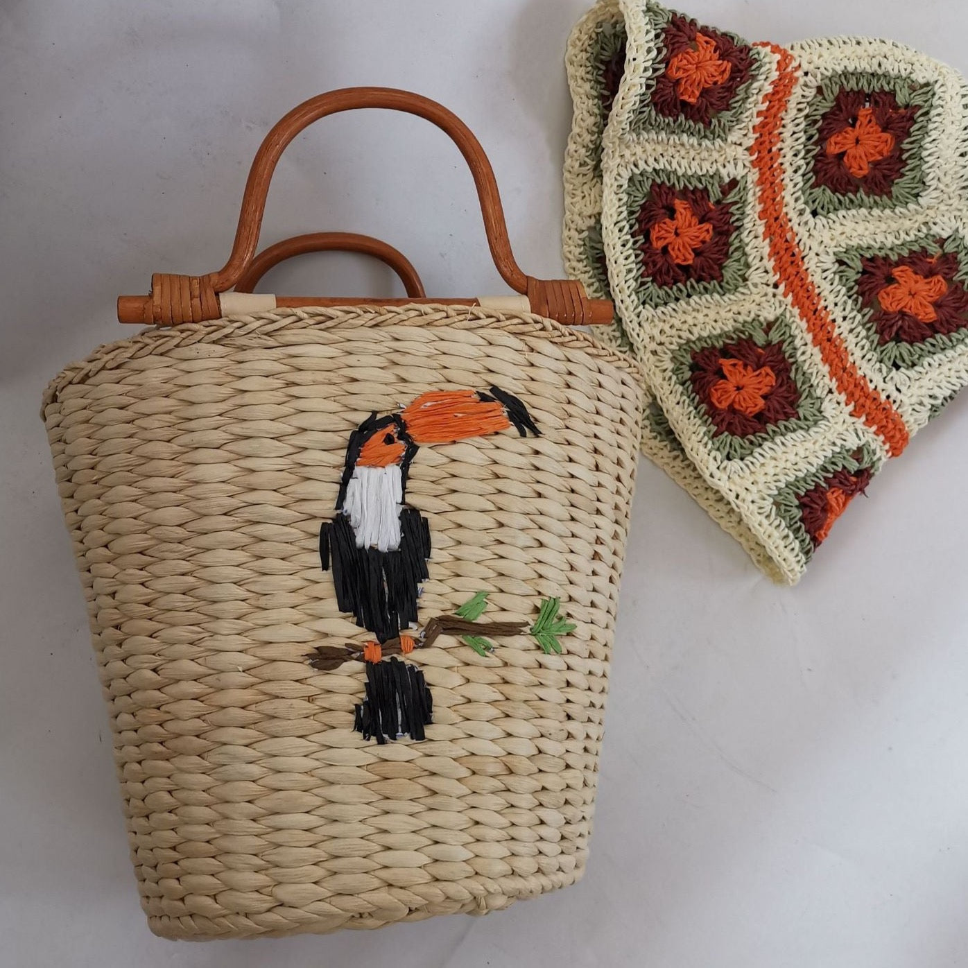 Eka Embroidery Straw Bucket Bags - 2 Styles