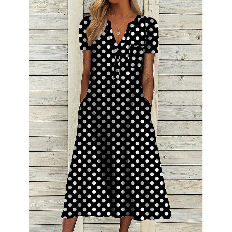 Elegant Chic V-Neck Office Lady Pockets Dresses