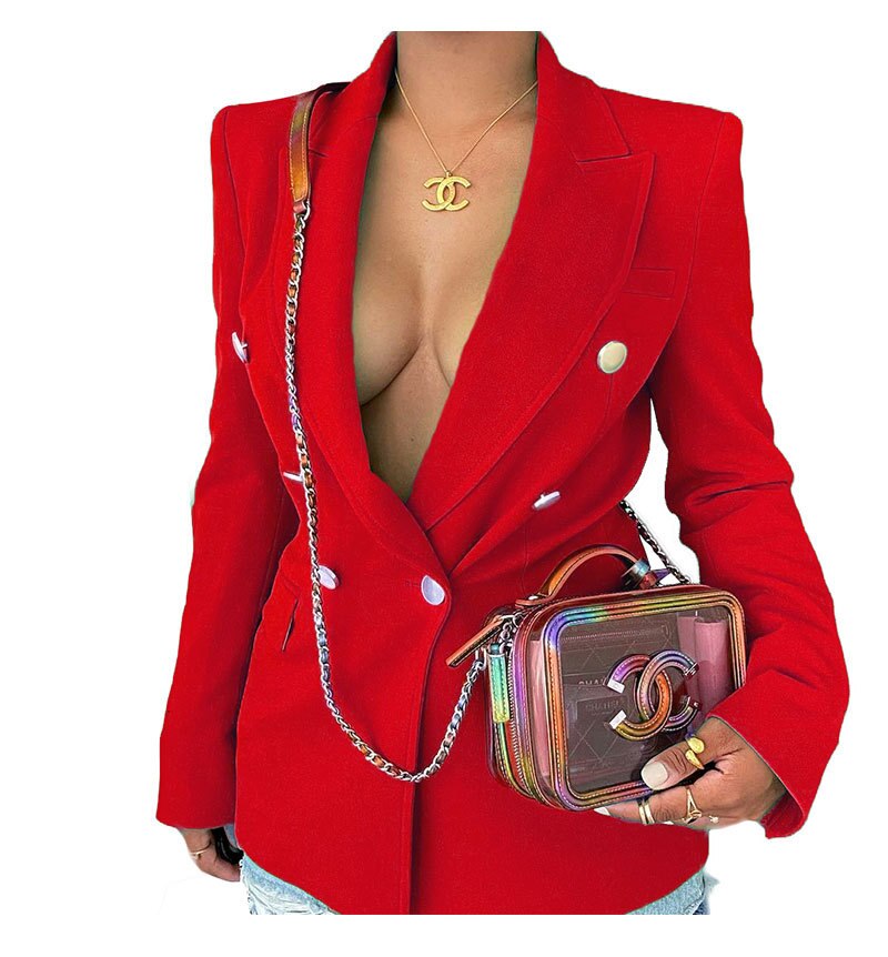 Elegant Green Red Blazer