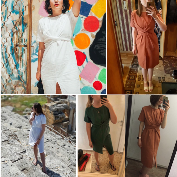 Elegant Twist Tie Waist and Front Slit Midi Dress - 3 Colors