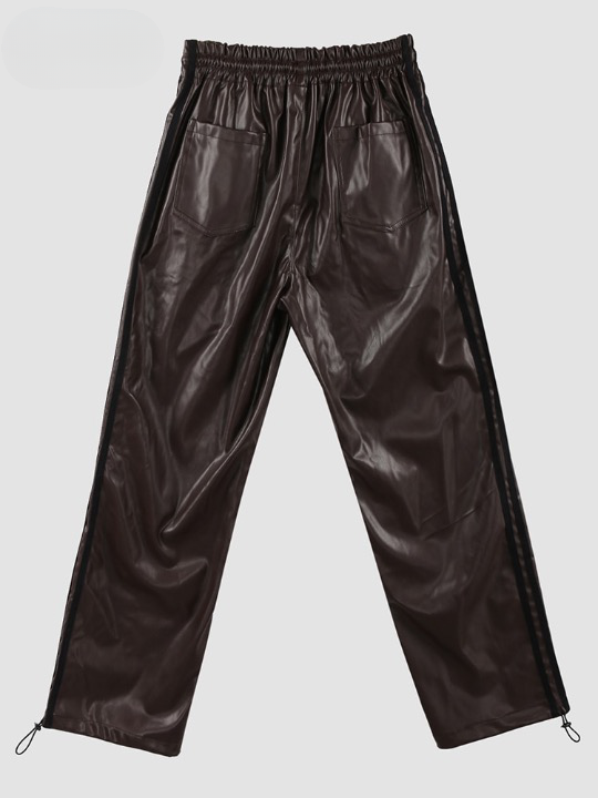 Eliska Faux Leather Track Pants