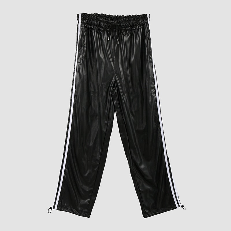 Eliska Faux Leather Track Pants
