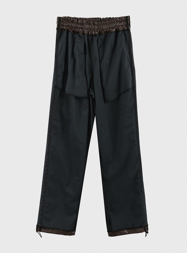 Eliska Faux Leather Track Pants