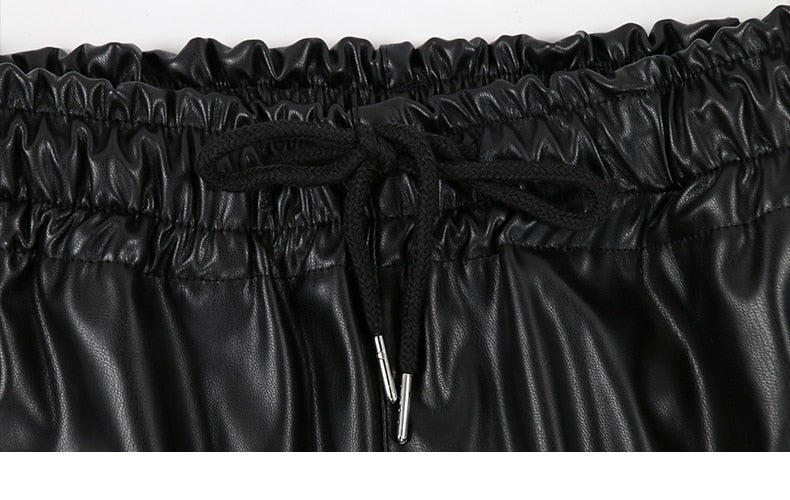 Eliska Faux Leather Track Pants