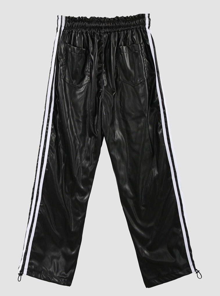 Eliska Faux Leather Track Pants