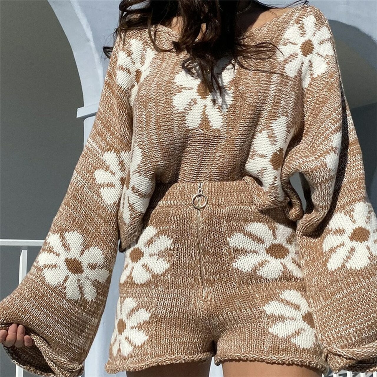 Eliza Daisy Prints 2-Piece Knit Set - 2 Colors