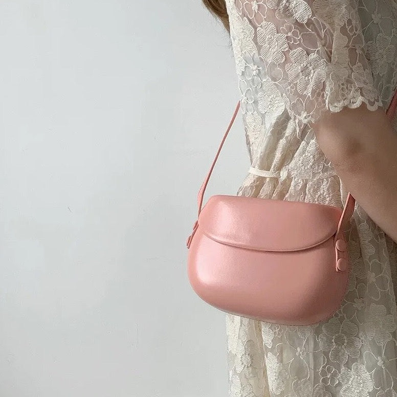 Eloise Candy Color Molded Saddle Bag