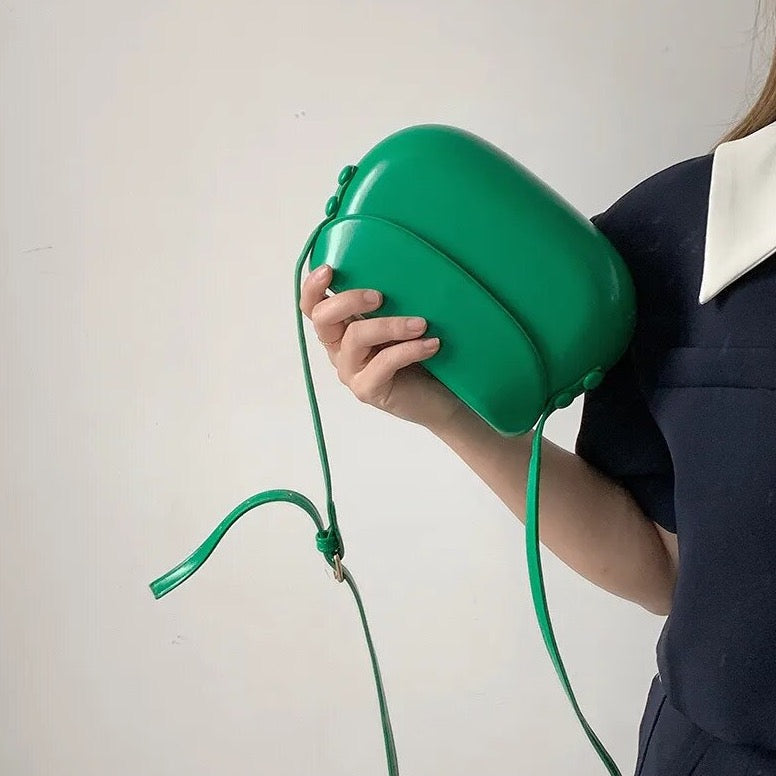 Eloise Candy Color Molded Saddle Bag