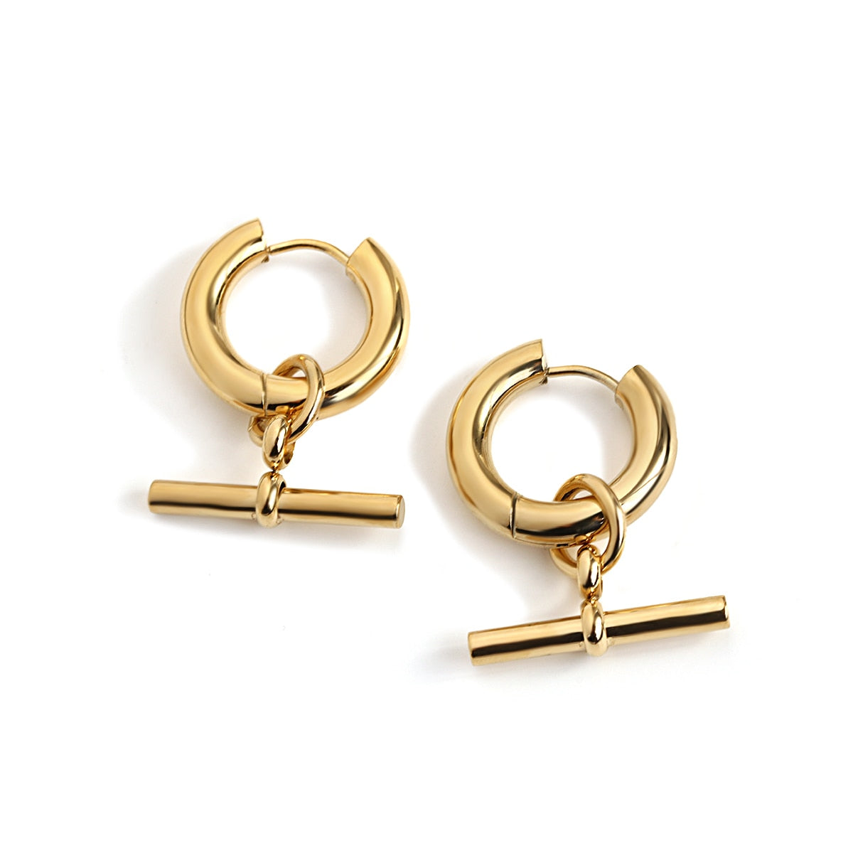 Ensa Circle and Bar Hoop Earrings