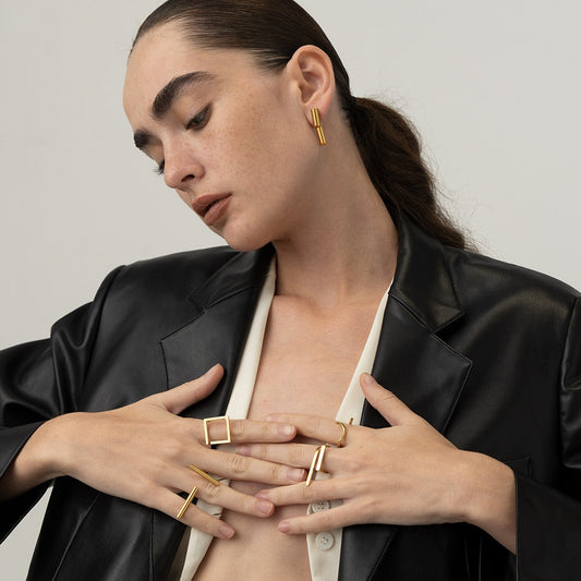 Enya Golden Geometry Gold Rings - 3 Styles