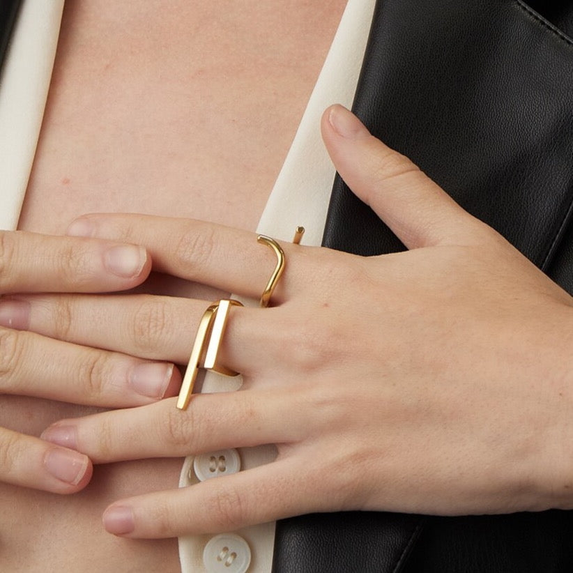 Enya Golden Geometry Gold Rings - 3 Styles