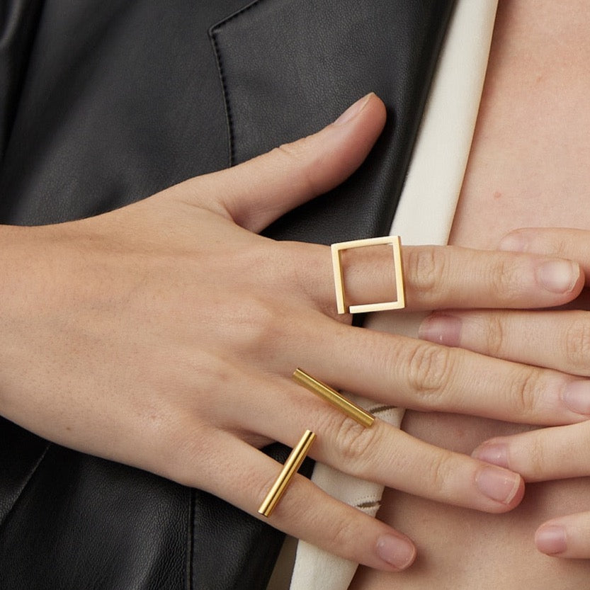 Enya Golden Geometry Gold Rings - 3 Styles