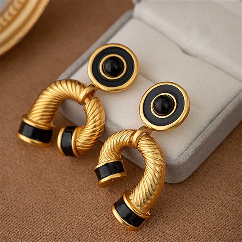 Europa Vintage Geometry Statement Earrings