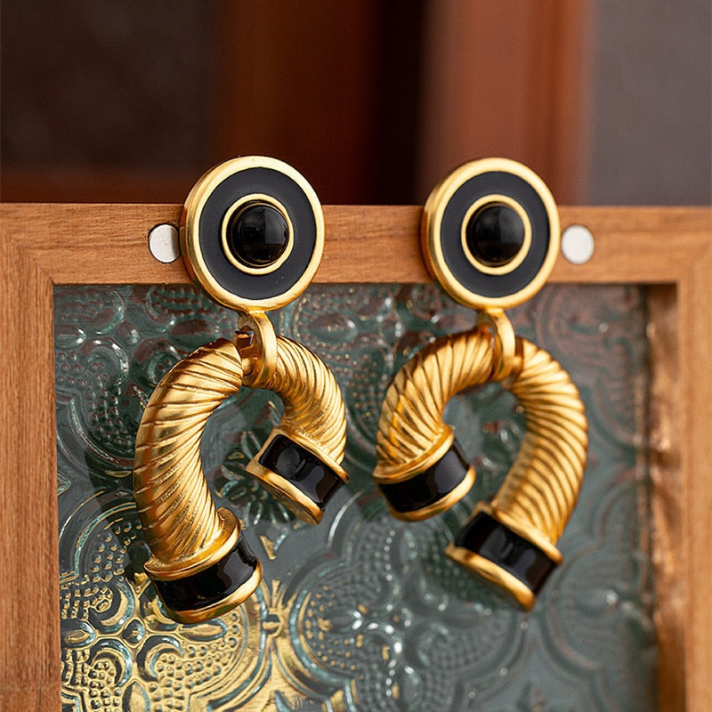 Europa Vintage Geometry Statement Earrings