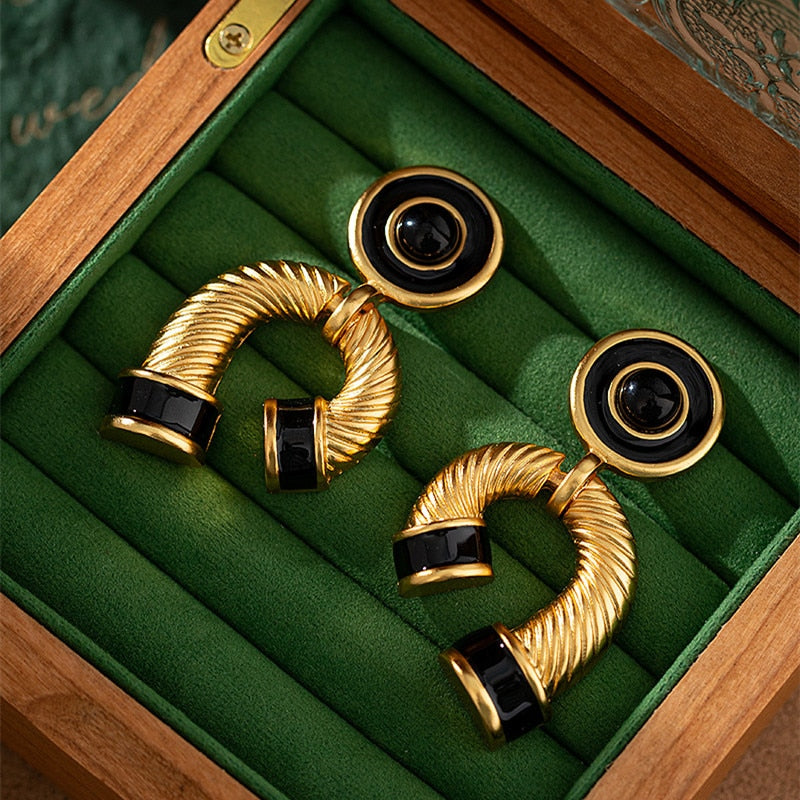 Europa Vintage Geometry Statement Earrings