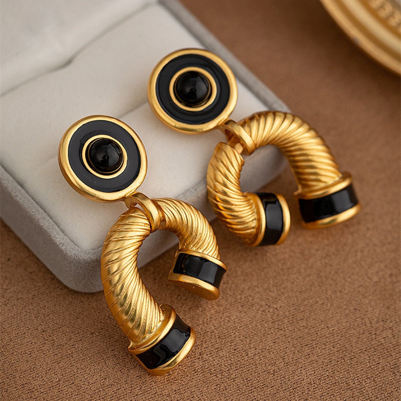 Europa Vintage Geometry Statement Earrings