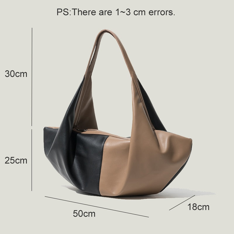 Evie Elongated Patchwork Hobo Bags - 13 Colors