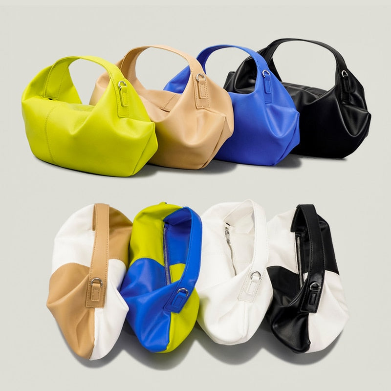 Evie Elongated Patchwork Hobo Bags - 13 Colors