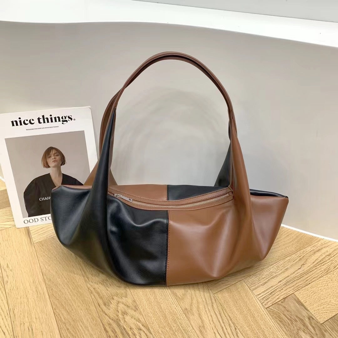 Evie Elongated Patchwork Hobo Bags - 13 Colors