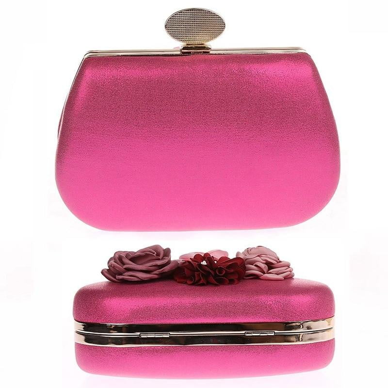 Exquisite Flower Female Clutches Lady Evening Bag For Wedding Banquet Party Purse Female Gold Blue Handbags