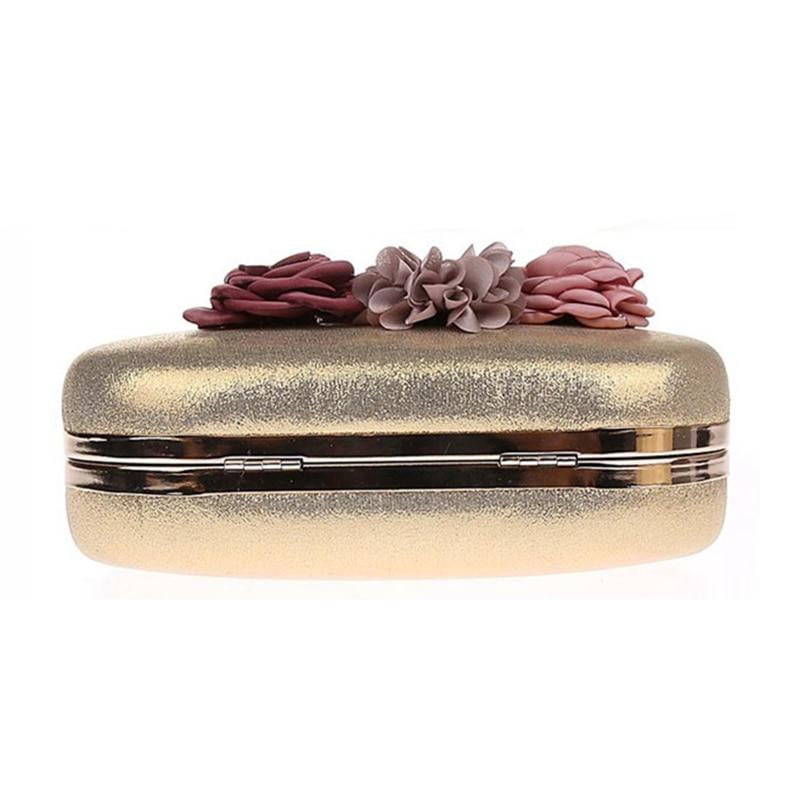 Exquisite Flower Female Clutches Lady Evening Bag For Wedding Banquet Party Purse Female Gold Blue Handbags