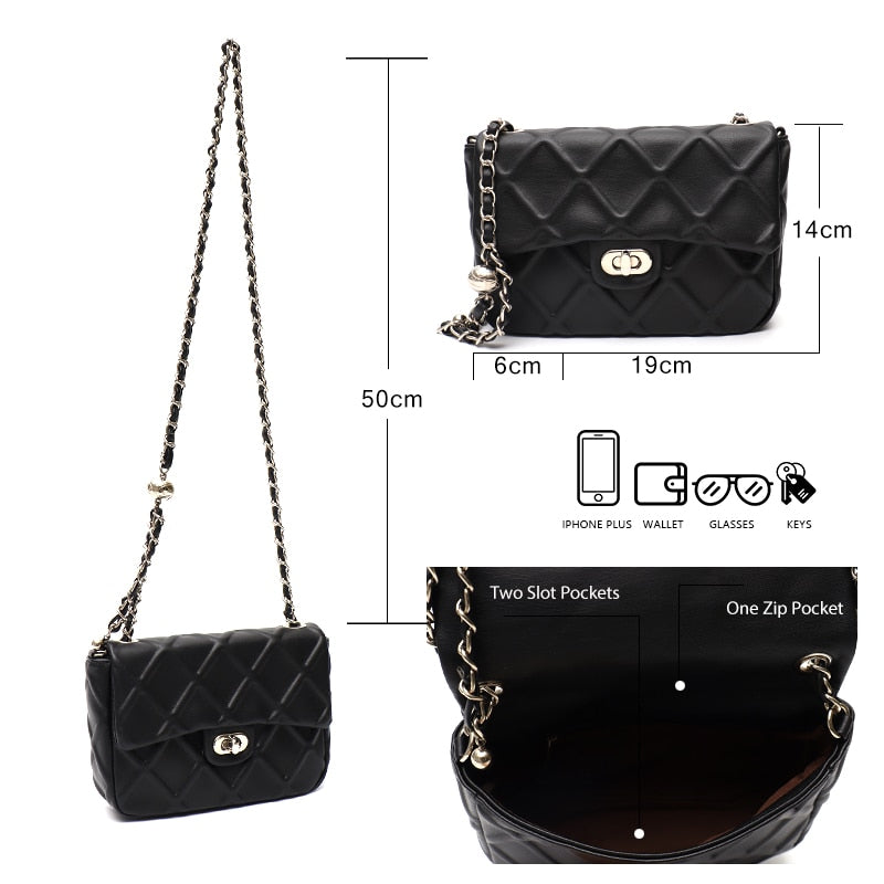 Ezira Quilted Effect Flap Bag - 5 Colors