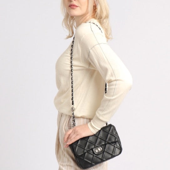 Ezira Quilted Effect Flap Bag - 5 Colors