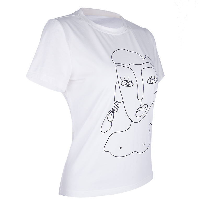 Face Drawing Graphic T-Shirt