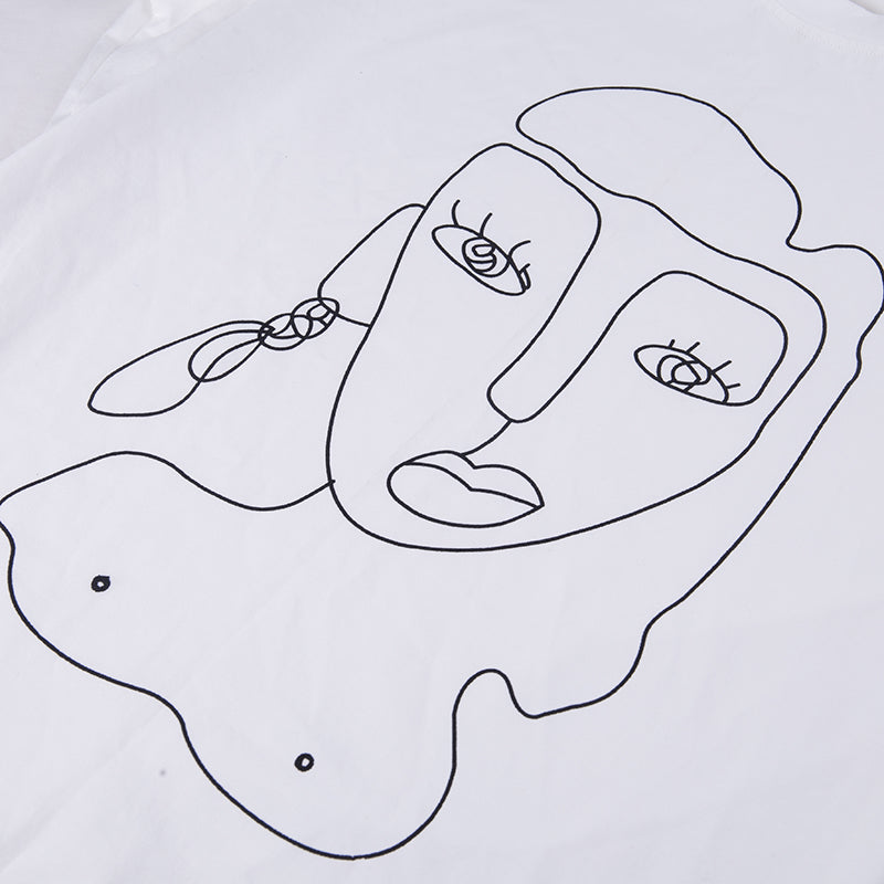 Face Drawing Graphic T-Shirt