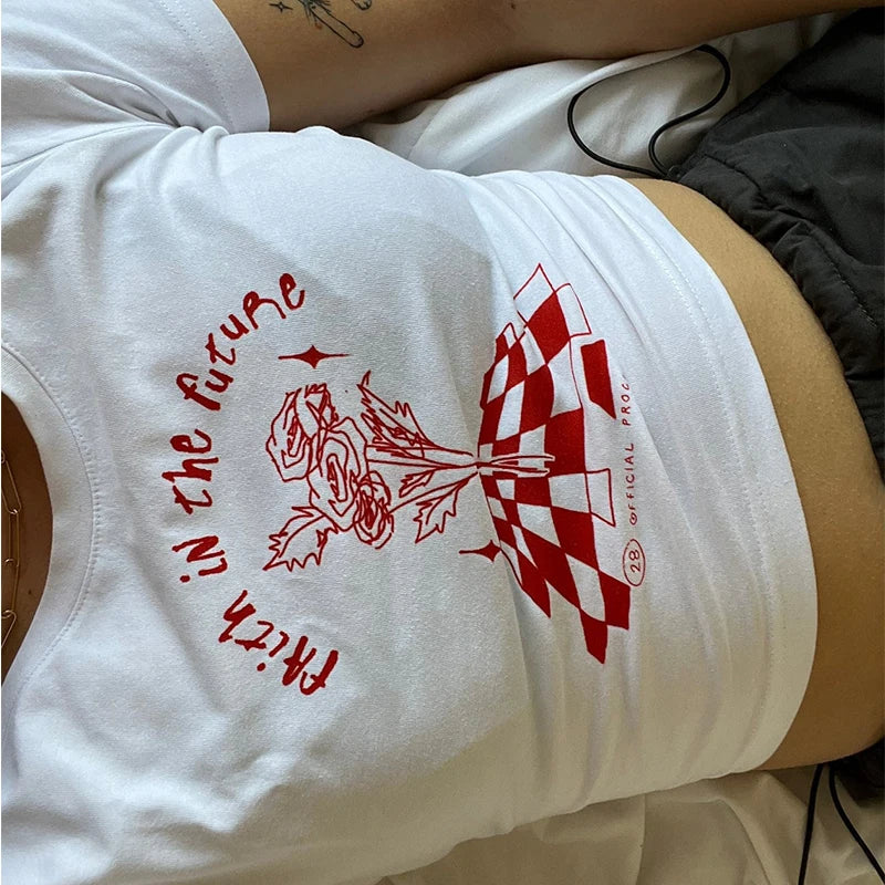 Causal Short-Sleeved Y2K Baby Tee for Women