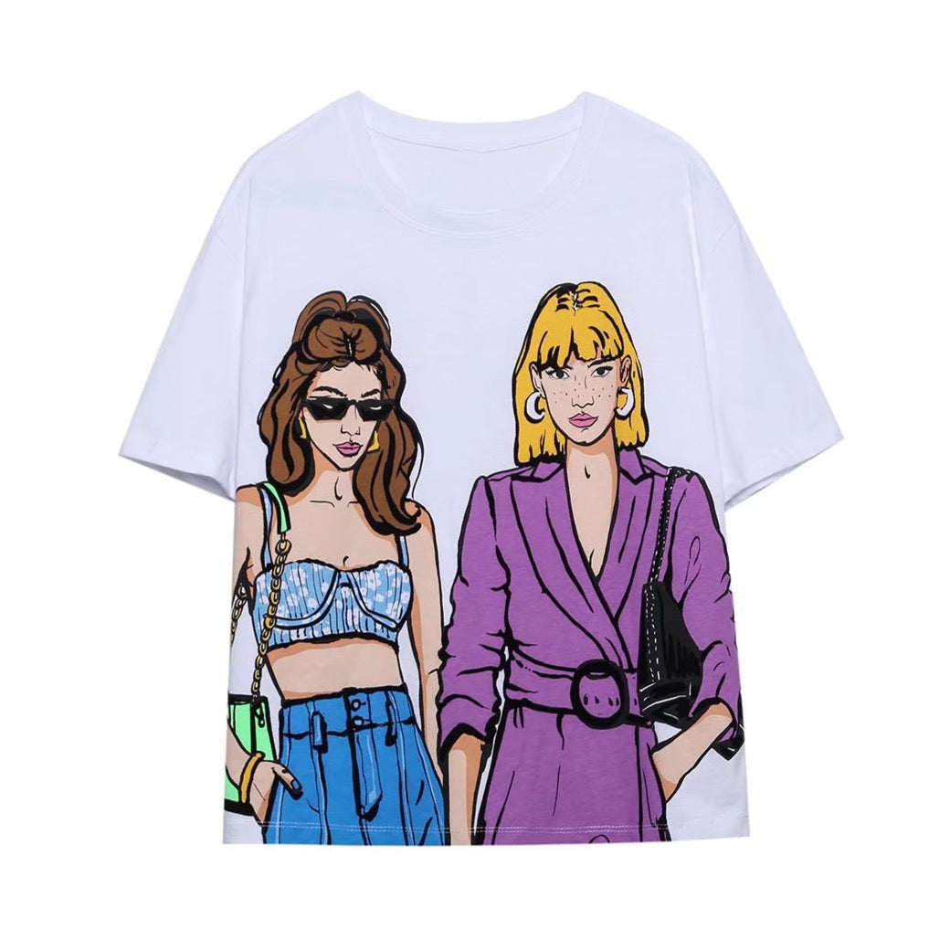 Fashion Girls Illustrated T-Shirts - 3 Styles