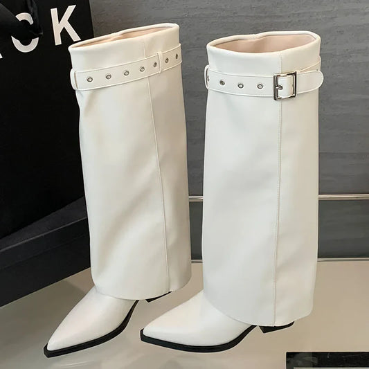 Trendy Stylish Comfortable Unique Soft Pointed Toe Knee High Boots