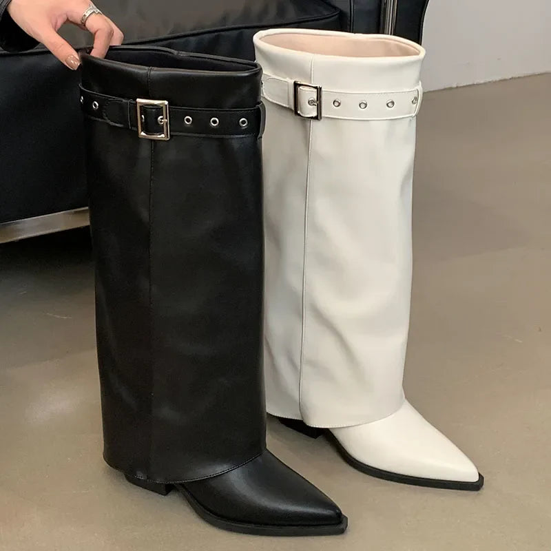 Trendy Stylish Comfortable Unique Soft Pointed Toe Knee High Boots