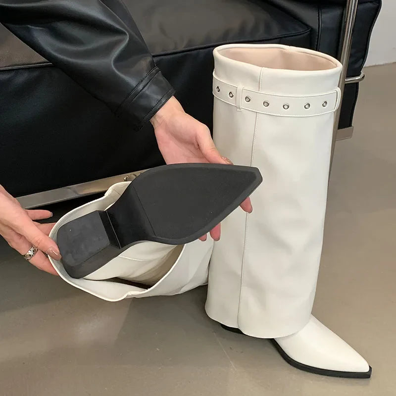 Trendy Stylish Comfortable Unique Soft Pointed Toe Knee High Boots