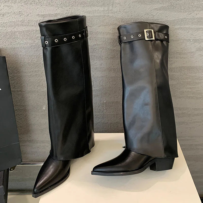 Trendy Stylish Comfortable Unique Soft Pointed Toe Knee High Boots