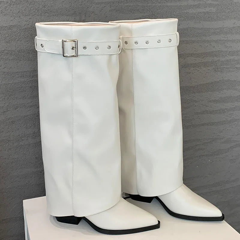 Trendy Stylish Comfortable Unique Soft Pointed Toe Knee High Boots