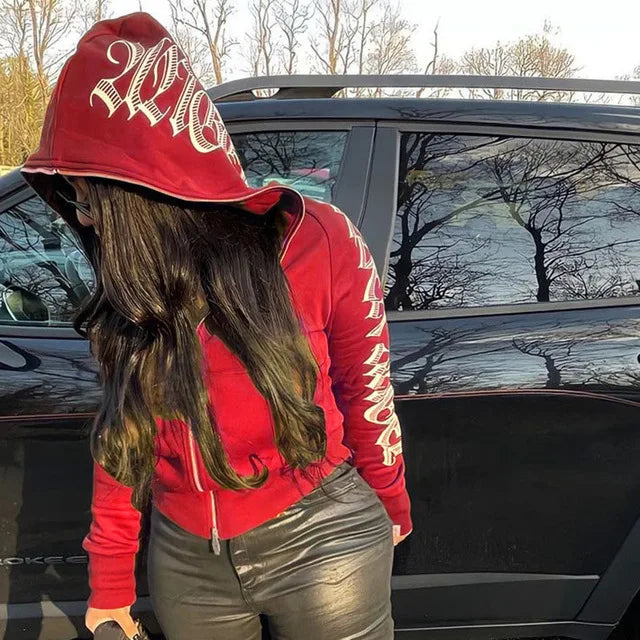 Vintage Star Print Loose Hoodie