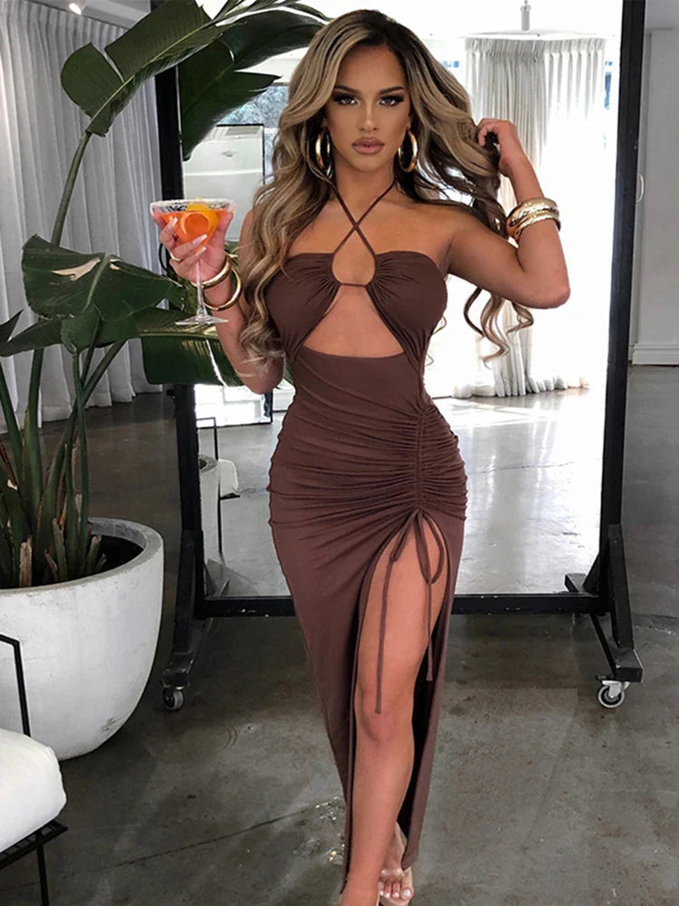 Fashion Clothes Summer spicy high hanging elegant chest Midi Dresses